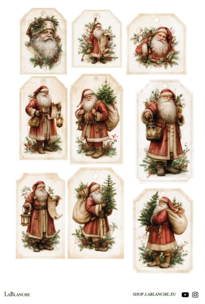 Natural Papier "Santa" Tags