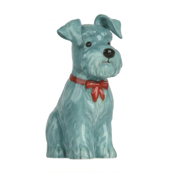 Hundefigur "Schnauzer" 12cm - Türkis