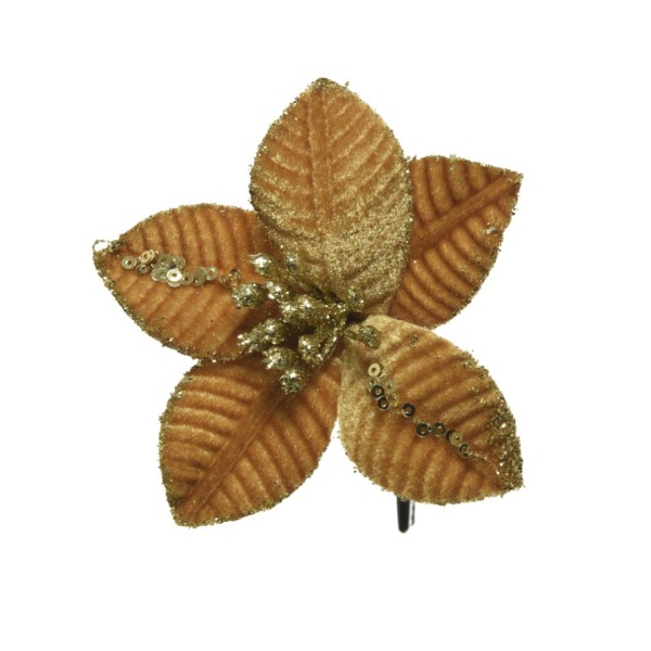 Blume auf Clip - Gold K629597-a