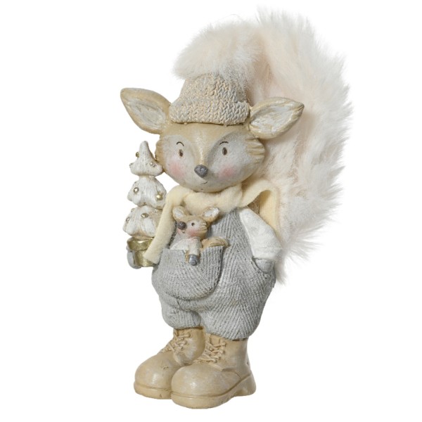 Fuchs mit Hose – Polyresin – 18 cm