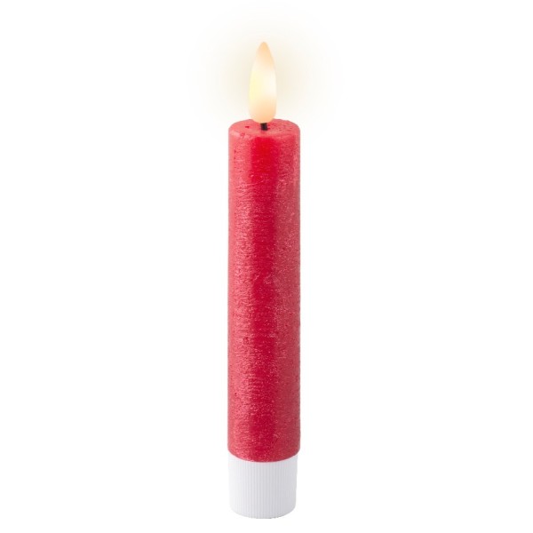 2er Set LED Spitzkerze 14,5cm - Rot
