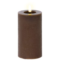 LED Stumpenkerze aus Wachs – Dunkelbraun – 15 cm LED Stumpenkerze aus Wachs – Dunkelbraun – 15 cm