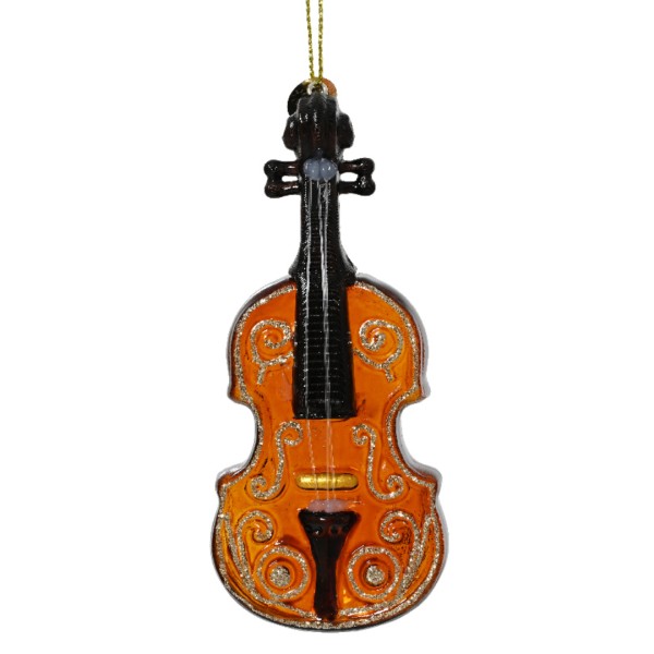 Miniatur Instrument Gitarre/Geige 12cm - Dunkelbraun mit schwarzem Hals K122261-b