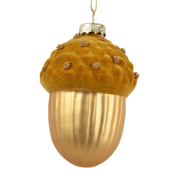 Deko Eichel aus Glas 10cm - Gelb/Gold K071901