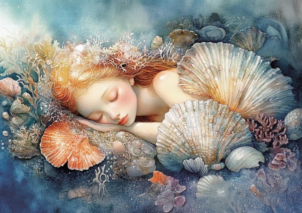 Reispapier "Meerjungfrau" 4