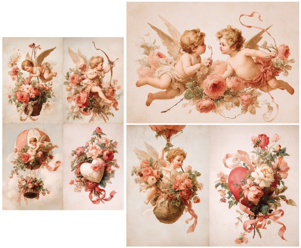 Reispapierset "Roses" - 3 Bögen