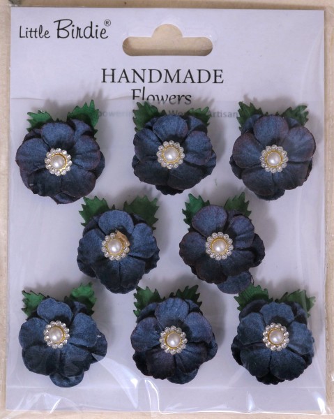 Handgemachte Papierblumen "Butter Cup - Blue" Blau (20 Stk.) CR105971
