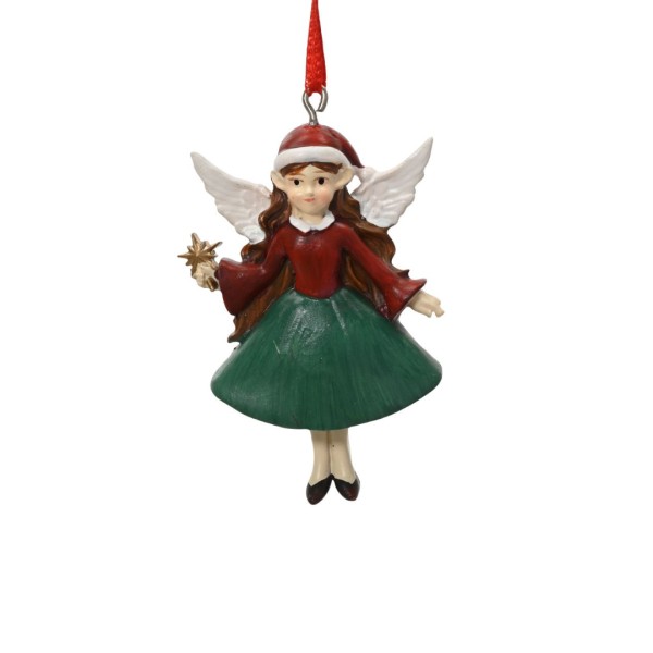 Mini-Figur Anhänger "Engel mit grünem Rock" - 6,5 cm K512497-e