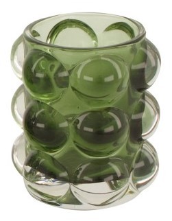 Teelichtglas "Bubble" - dunkelgrün