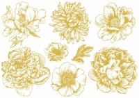 Metallic Transfermotiv "Blumen" 4 - Gold Metallic Transfermotiv "Blumen" 4 - Gold