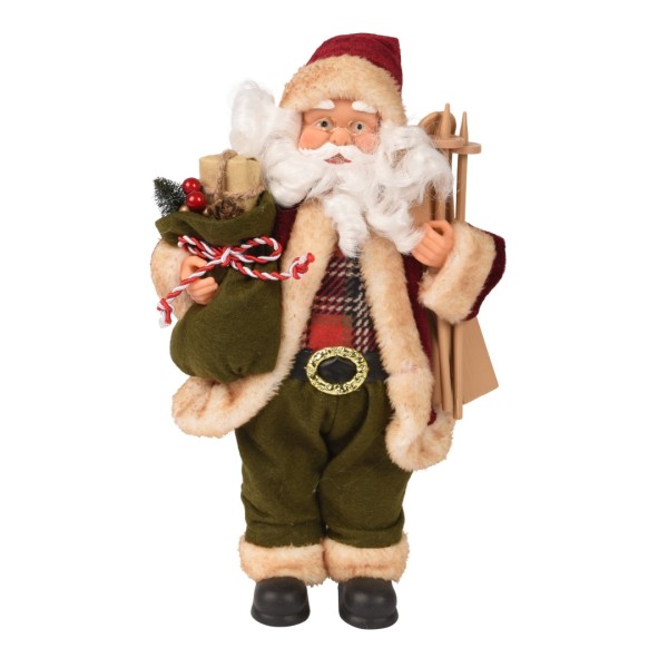 Großer stehender Weihnachtsmann mit Schlitten - 30cm