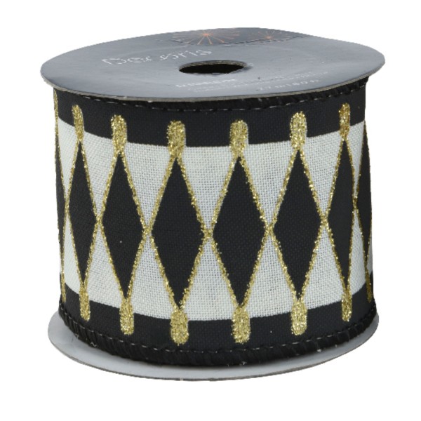 Deko Band Schwarz/Weiß (Breit) - 2m K463439-d