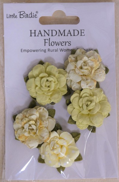 Handgemachte Papierblumen "Rozella - Yellow" Gelb (20 Stk.) CR110142