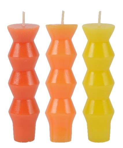 3 Kerzen Orange Gelb, Sortierung 1