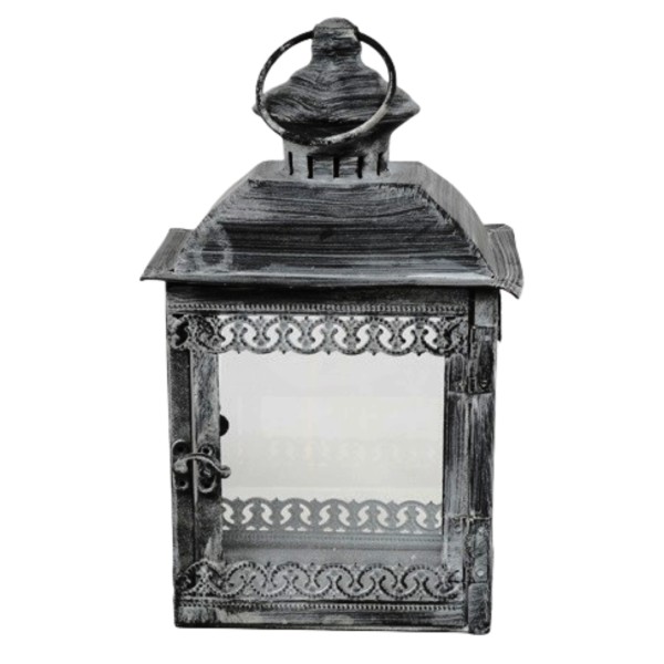 Laterne aus Metall/Glas – Schwarz – 16×11×26,5 cm