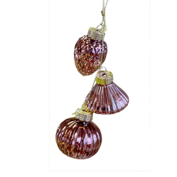 Glas Anhänger Weihnachten - Rosa K068278-a