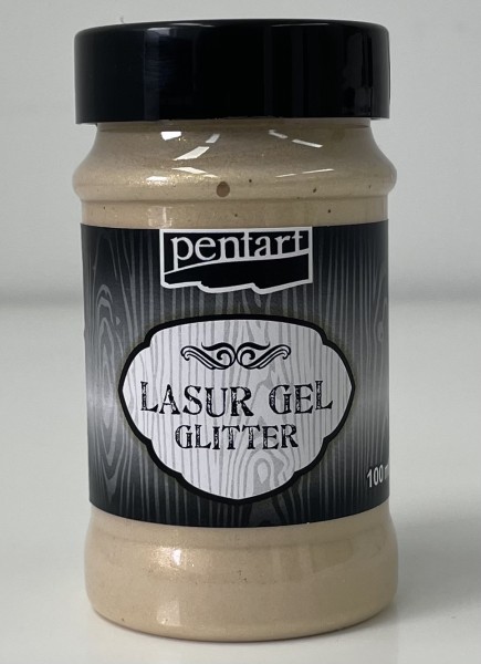 Lasurgel klar mit Glitter - Gold 100ml