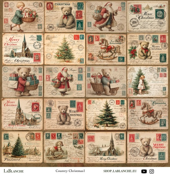 Designpapier "Country Christmas" 1