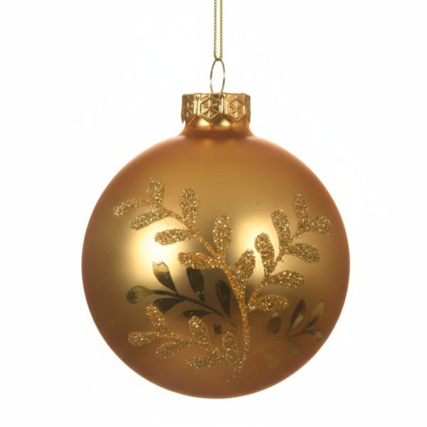 Weihnachtskugel Anhänger Gold m. Muster K062578-b
