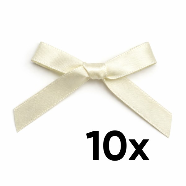 10er Set Deko-Schleifen - Champagner Band202