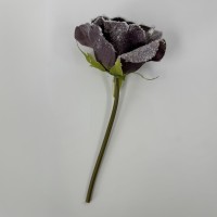 Deko Rose mit Schnee - 15 cm 2432-21 Deko Rose mit Schnee - 15 cm 2432-21