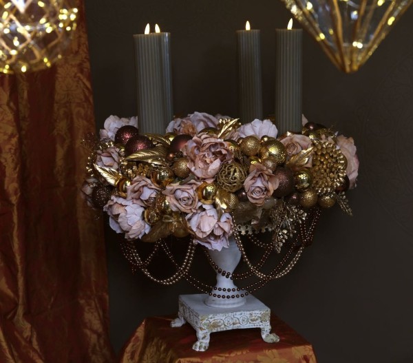 Vintage Pfingstrose Groß, Beige 62cm DF4623-65