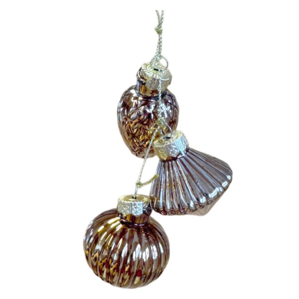 Glas Anhänger Weihnachten - Hellbraun K068278-b