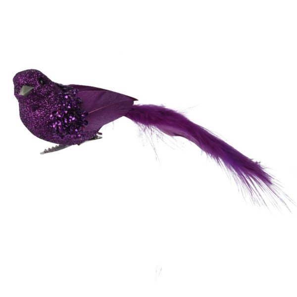 Schaumstoff Vogel mit Clip 15cm - Lila K729308-b