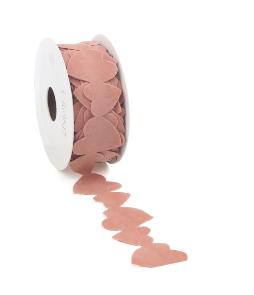 Samtband "Vellu Heart" 5m - Marble Rosé V5373.0539.12