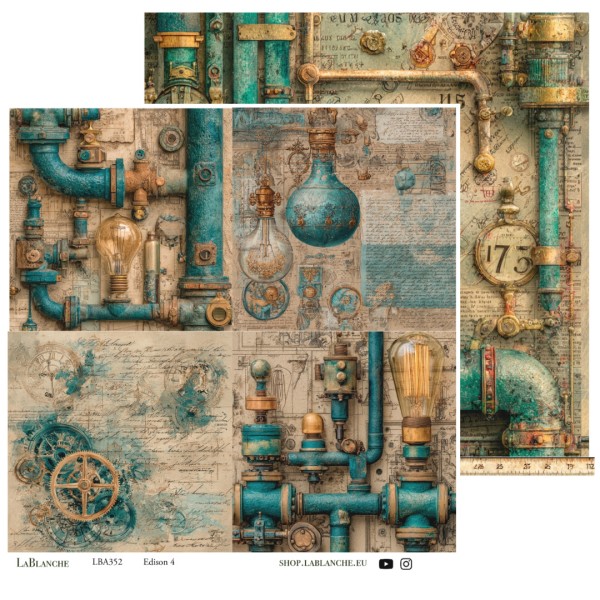 Designpapier "Edison/Steampunk" 4 LBA352