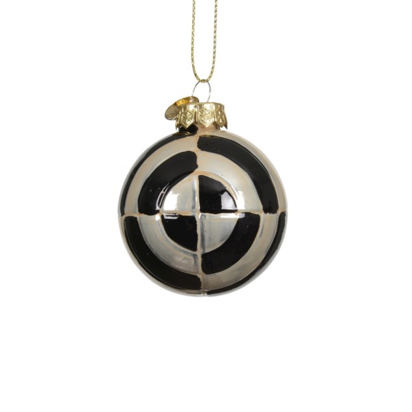 Weihnachtskugel Anhänger "Ornamente" Rund Schwarz K068279-f