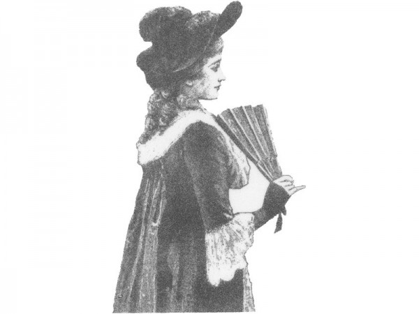 Stempel "Dame mit Fächer"
