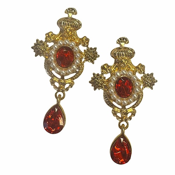 2er Set Deko-Anhänger "Royal" - Gold/Rot LBM482