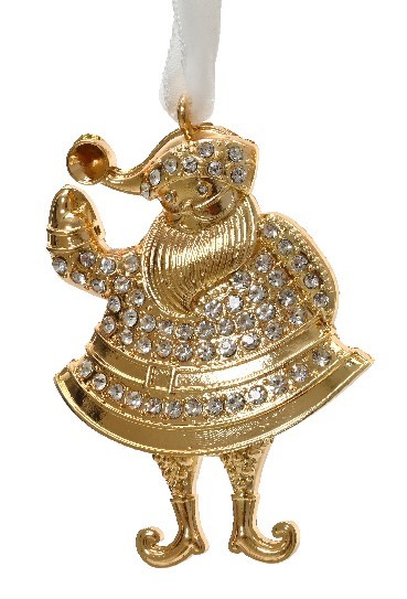 Anhänger mit Strass "Weihnachtsmann" 7cm – Gold