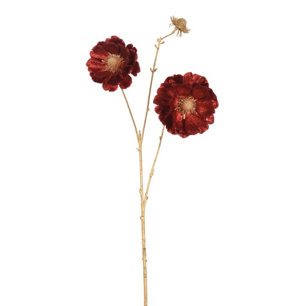 Deko Blume "Mohn" - Rot/Gold - 76cm K701419