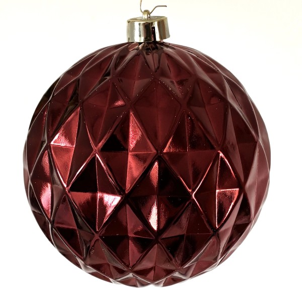 Weihnachtskugel 15 cm Facettiert, Rot