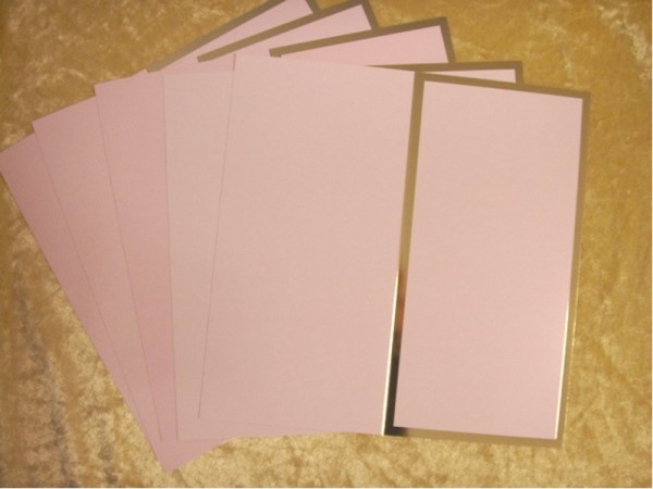 Karten mit Goldrand "Rosa I" (5 St.) UR017