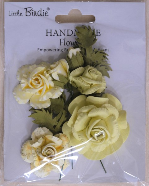 Handgemachte Papierblumen "Roisin - Yellow" Gelb (20 Stk.) CR109607