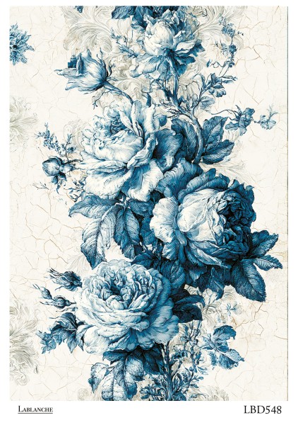 Reispapier "Blaue Rosen 1" LBD548