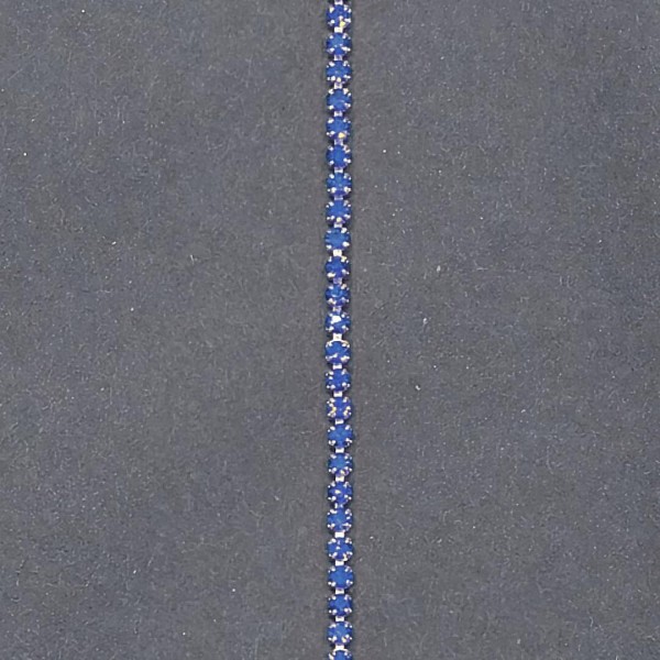 Miniatur Strasskette "Premium" - Blau 1,5 Meter - 1,5mm Breit