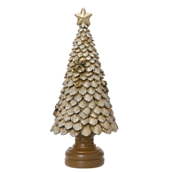Deko Tannenbaum mit Fuß - 23 cm - Gold K703109
