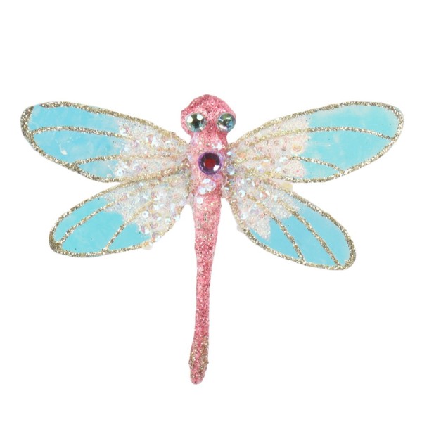 Deko Libelle aus Schaumstoff - Rosa / Blau - 15cm K703780-a