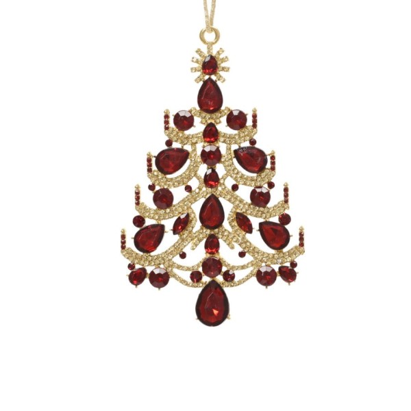 Deko Schmuck Anhänger "Tannenbaum" Rot - 11,5cm K512794-e