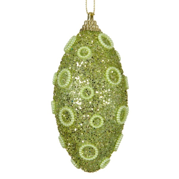 Weihnachtskugel "Spitz" 8cm - Matcha Grün
