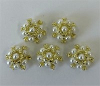 5 Schmuckornamente klein Gold 5 Schmuckornamente klein Gold