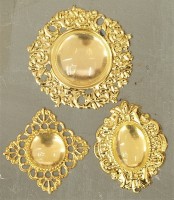 Glascabochons mit Metallrahmen gold SET Glascabochons mit Metallrahmen gold SET