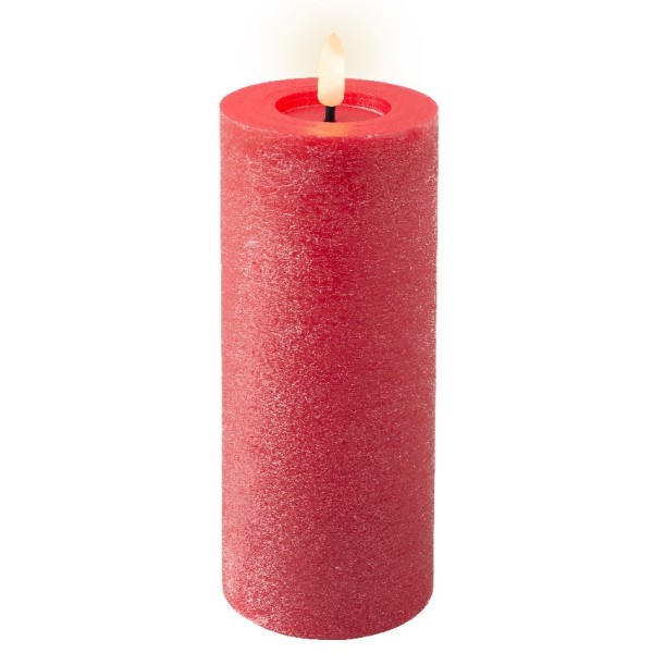 LED Stumpenkerze 17cm - Rot