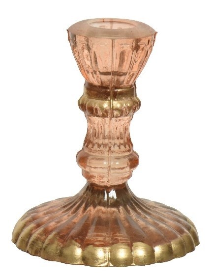 Kerzenhalter "Glas" - 10 cm/apricot