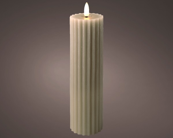 LED Kerze Grau 22,5 cm