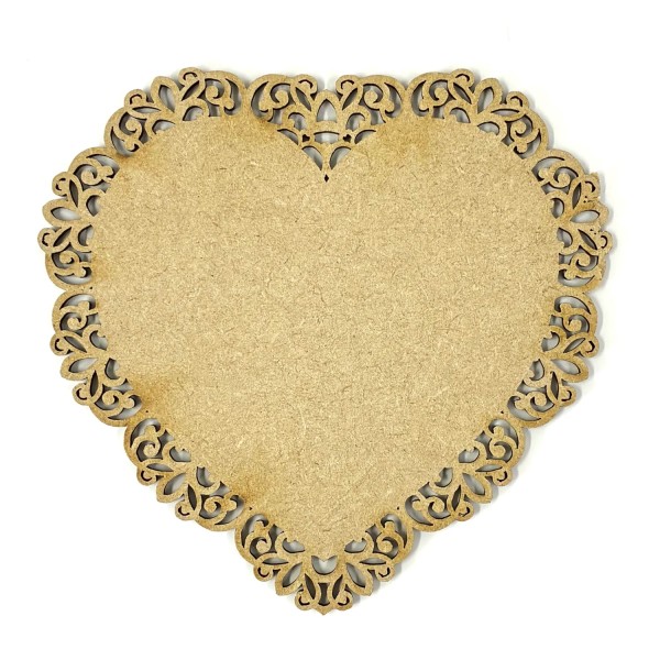 MDF Holzschild Gelasert Herz 16 cm